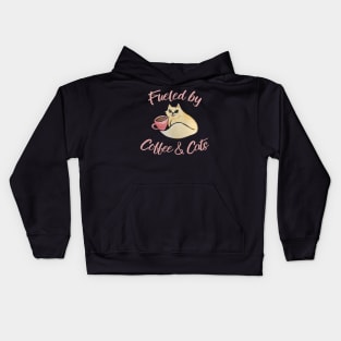 Fueled by Coffee and Cats Kids Hoodie